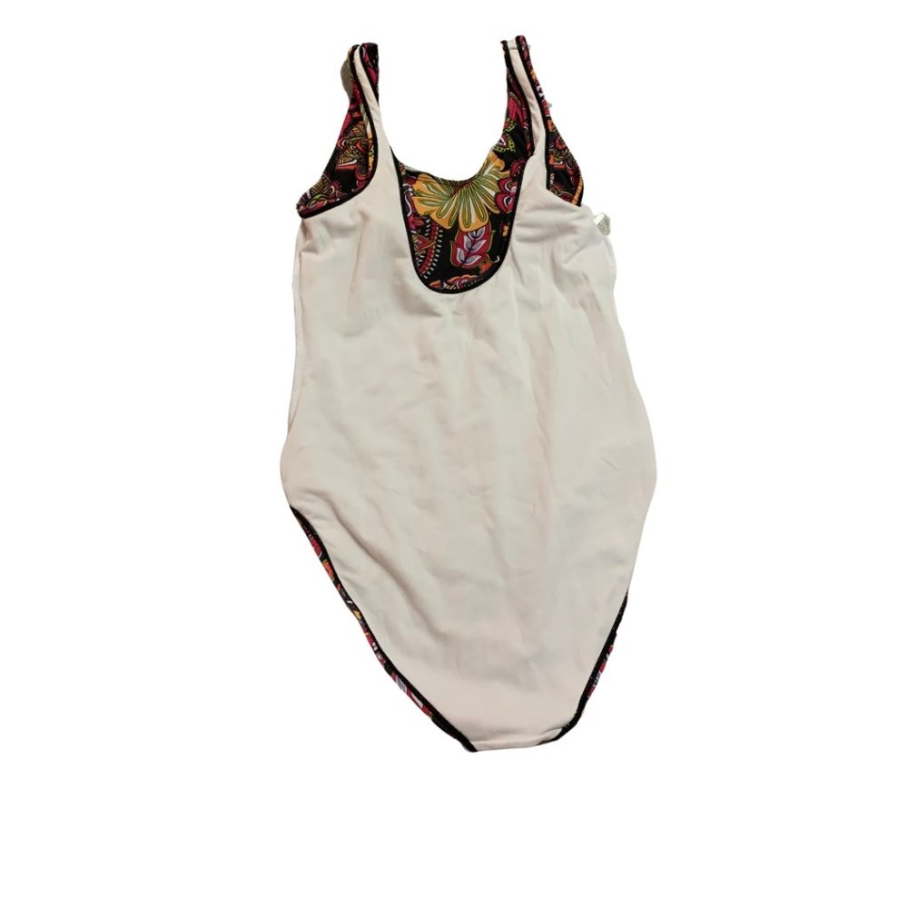 Psychedelic Floral Paisley One-Piece Swimsuit – Retro Boho Print Size M - Picture 7 of 9